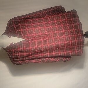 Counterparts Womans Classic Red Plaid Half Way Button Down Blouse, Size: XL, NWT
